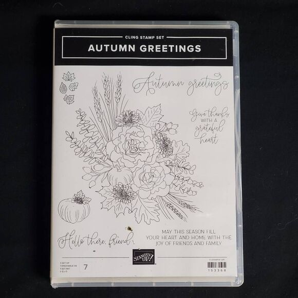 Stampin’ Up! Autumn Greetings Cling Stamp Set – Retired Fall Floral Leaves NEW - Picture 1 of 6
